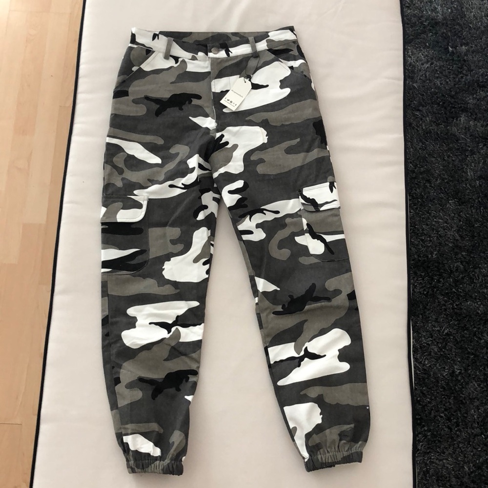 Gray/White Camo Pants